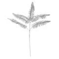 Branche de fougère argentée scintillante pour Noël et décoration de fête maison - 77cm / Argent