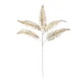 Branche de feuille persane à 5 fourches pailletée d'or pour la décoration de Noël à domicile - 77cm / Champagne