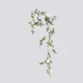 Artificial eucalyptus and white rose vine garland detail for wedding home decor. - White Camellia Vine
