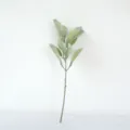 Single branch frosted artificial rabbit ear leaf green plant for home decor SKU display - Light Green
