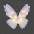 Großer leuchtender Gaze-Schmetterling mit LED-Lichtern für Hochzeitsdekorationen. - Lila