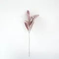 Single branch flocked rabbit ear leaves artificial plant for home floral decor accessory. - Red