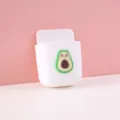 Cute white wall-mounted storage box with avocado cartoon for remote control organization - Avocado / White