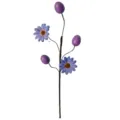 Artificial Easter egg and purple daisy floral pick for festive table decoration - Purple