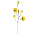 Yellow speckled Easter egg and daisy floral stem spray for spring holiday table decoration - Yellow