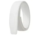 Detailed view of white men's automatic belt strap with diagonal textured pattern - 219 Texture (35-3311) / 120cm / White Surface/White Bottom