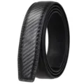 High-quality black men's automatic belt strap with carbon fiber texture and durable coating - Silicone Texture (35-3309) / 120cm / Black/Black Bottom