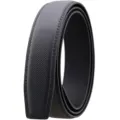 Premium black textured automatic belt strap replacement without buckle, 3.5cm width - 120cm / 219 Texture (35-3311) / Black Surface/Black Bottom