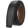 Premium black carbon fiber texture automatic leather belt strap without buckle 3.5cm width - Carbon Fiber Texture Automatic Belt Strap (Without Buckle) / 120cm / Black