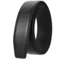 High quality black leather automatic belt strap 3.5cm wide without buckle for men - 268 Texture Eight-Shape End Style (ZD118-1) / 120cm / Black