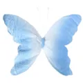 Gros plan détaillé de l'accessoire papillon en papier dégradé bleu, texture froissée délicate. - 30cm / Bleu