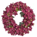 Artificial flower wreath for home wall decor, pastoral and Nordic style floral wreath. - Fuchsia Small Orchid Wreaths