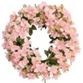 Beautiful artificial pink flower wreath for home wall decor, pastoral and Nordic style design. - Pink Small Orchid Wreaths