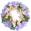 Purple artificial flower wreath pink floral wall hanging rustic home decor SKU item - Pink and Purple Orchid Dahlia Wreath