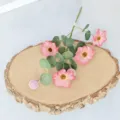Lebensechter Einzelstiel künstliche rosa Gänseblümchen mit Eukalyptusblättern für die Deko - Rosa