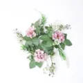 Eleganter künstlicher rosa Hortensien-Kerzenkranz für festliche Tischdekorationen - Altrosa
