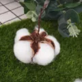 Capsule de coton sec naturel unique pour décoration florale de Noël DIY artisanat. - Tête de Coton Unique / Blanc