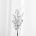 Silver glitter artificial Christmas branch with berries and flowers for holiday tree decor. - 42 cm / White