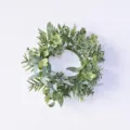 Artificial eucalyptus cedar candlestick wreath for home Christmas party table decoration - 34cm / Eucalyptus Style