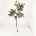 Rama de piña artificial decoración del hogar planta verde variante, agujas de pino realistas - Rama de pino con 3 piñas