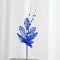 Blue glitter artificial Christmas tree branch decoration, sparkling berry for holiday. - 42 cm / Deep Royal Blue
