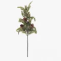 Rama de piña artificial planta verde para decoración del hogar accesorio de fotografía. - Rama de pino densa con 3 piñas