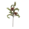 Rama de pino artificial con piñas, follaje verde realista para decoración del hogar. - 2 Plantas de piñas