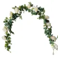 Guirlanda de flores de rosas artificiales para arco de boda decoración del hogar. - Amarillo claro