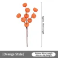Künstlicher orangefarbener Kürbiszweig für Halloween Party Dekoration, 40 cm Länge - Länge 40cm / Orange