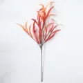 Artificial autumn eucalyptus willow leaf branch, orange and red faux plant stem for home decor. - Willow Leaf