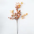 Artificial autumn eucalyptus leaf branch orange fake plant for home decor and party decoration display - Two-Tone Foam Eucalyptus