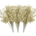 Goldene Glitzer Weihnachts Blumen Zweige Künstliche Beeren Deko für Weihnachtsbaum - 28 STK / Gold