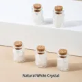 Piedras curativas de cristal blanco natural en mini botellas de deseos de vidrio - Botella: 20x32mm Piedra: 3-5mm / Botella de Deseos de Cristal de Roca Natural
