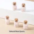 Frascos de vidrio para deseos rellenos de chips de cristal de cuarzo rosa natural. - Botella: 20x32mm Piedra: 3-5mm / Botella de Deseos de Cuarzo Rosa Natural