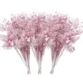 Rosa Glitzer künstliche Lilie Beeren Zweige für Weihnachtsbaum Dekoration und Hochzeitsfeier. - 28 STK / Rosa