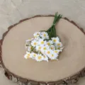 Petit bouquet de fleurs artificielles blanches camomille fausses fleurs déco de table - Blanc