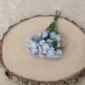 Bouquet de fleurs artificielles marguerites bleues pour décoration de table nordique arrangement - Bleu