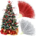 Set of 36 red and silver artificial glitter berry stems for Christmas tree and vase DIY decor - 36 Pieces / Red Silver Combination