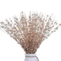 Ramas de Bayas con Brillo Dorado Ramo de Flores Artificiales Navidad Decoracion - Champán dorado