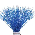 Ramas de bayas con purpurina azul para Navidad selecciones florales brillantes ramo 12pcs - Azul zafiro