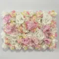 White and pink artificial rose flower wall panel for wedding and event backdrops - I8款式(HQMH024060)