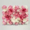 Decorative pink and white artificial flower wall panel for wedding and party backdrops - I15款式(HQMH024060)