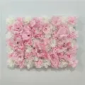 Elegant artificial flower wall backdrop with pink and white roses and hydrangeas - I16款式(HQMH024060)