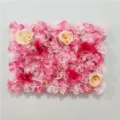 Artificial flower wall backdrop in mixed pink and cream for wedding decor - I17款式(HQMH024060)