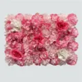 Artificial flower wall panel in pink and white for wedding backdrop - I17B Style (HQMH024060)