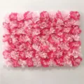 Elegant pink artificial flower wall backdrop for wedding and event venue decoration. - Pink and Rose Red Dahlia Style (HQMH024060)