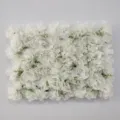 Premium white artificial flower wall panel with mixed roses for wedding backdrops - I24 Style with Grass