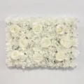 Elegant white artificial flower wall panel for wedding backdrop and shop window decoration - White Rose Style