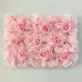 Elegant pink artificial flower wall panel with roses and hydrangeas for wedding decor - Pink Rose Style