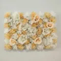 Elegant artificial flower wall panel in champagne and white for wedding and event decor - X4 Style (HQMH024060)